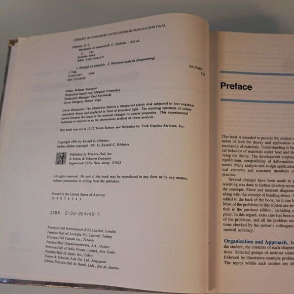 Mechanics of Materials by R.C. Hibbeler 1994 Harcover Book 2nd Edition - Picture 7 of 13
